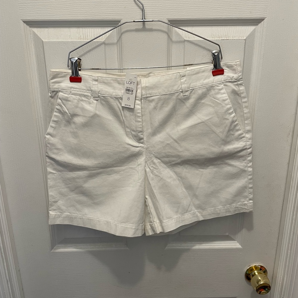 NWT 6” inseam white Loft shorts